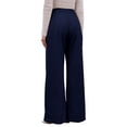 thumbnail image 3 of DuoJiaJ Trousers High Waist Straight Leg Casual Business Pants For Work Comfortable Stretch Fabric Classic Versatile Bottoms Women's Lounge Pants Blue XL, 3 of 5