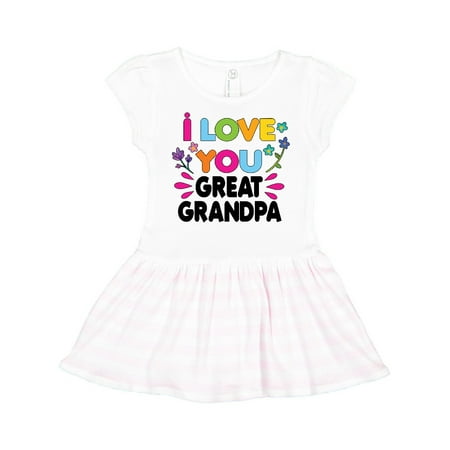

Inktastic I Love You Great Grandpa with Flowers Gift Toddler Girl Dress