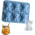 thumbnail image 4 of 2 Pack 6-Cavity Highland Cow Silicone Mold Tray - Food-Grade Silicone for Whiskey Ice Cubes, Chocolate, Soap & Crafting, Unique Animal Design for Drinks & Baking, 4 of 7