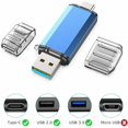 thumbnail image 2 of Unidad Flash USB Tipo C 64 GB Memoria USB 3.0 de 64 GB Memoria USB 2 en 1 Memoria Flash OTG de 64 Giga 3.1 Disco U Llavero de Alta Velocidad Impermeable Conexiones Duales para Samsung S8/S9 Huawei, 2 of 5