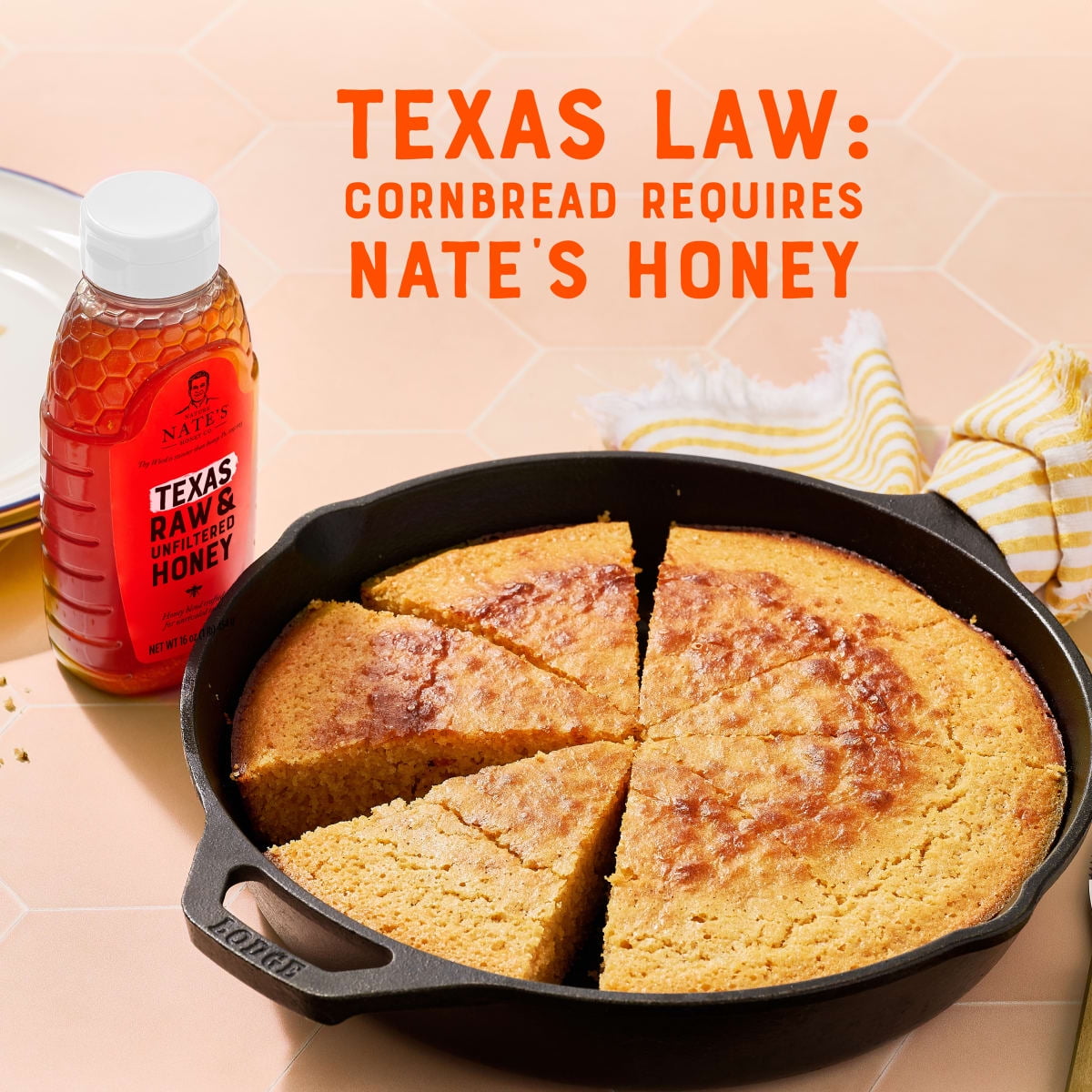 Nate's Texas Honey: 100% Pure, Raw and Unfiltered Honey - 16 fl oz Bottle
