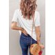 thumbnail image 1 of ABPHQTO Camiseta estampada blanca desgastada FOOD IS MY VALENTINE para mujer, 1 of 5