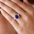 thumbnail image 4 of Lapis Lazuli Ring for Women 925 Sterling Silver Rings Statement Jewelry Ctw 5.5 Birthday Christmas Gifts for Women Size 6, 4 of 7