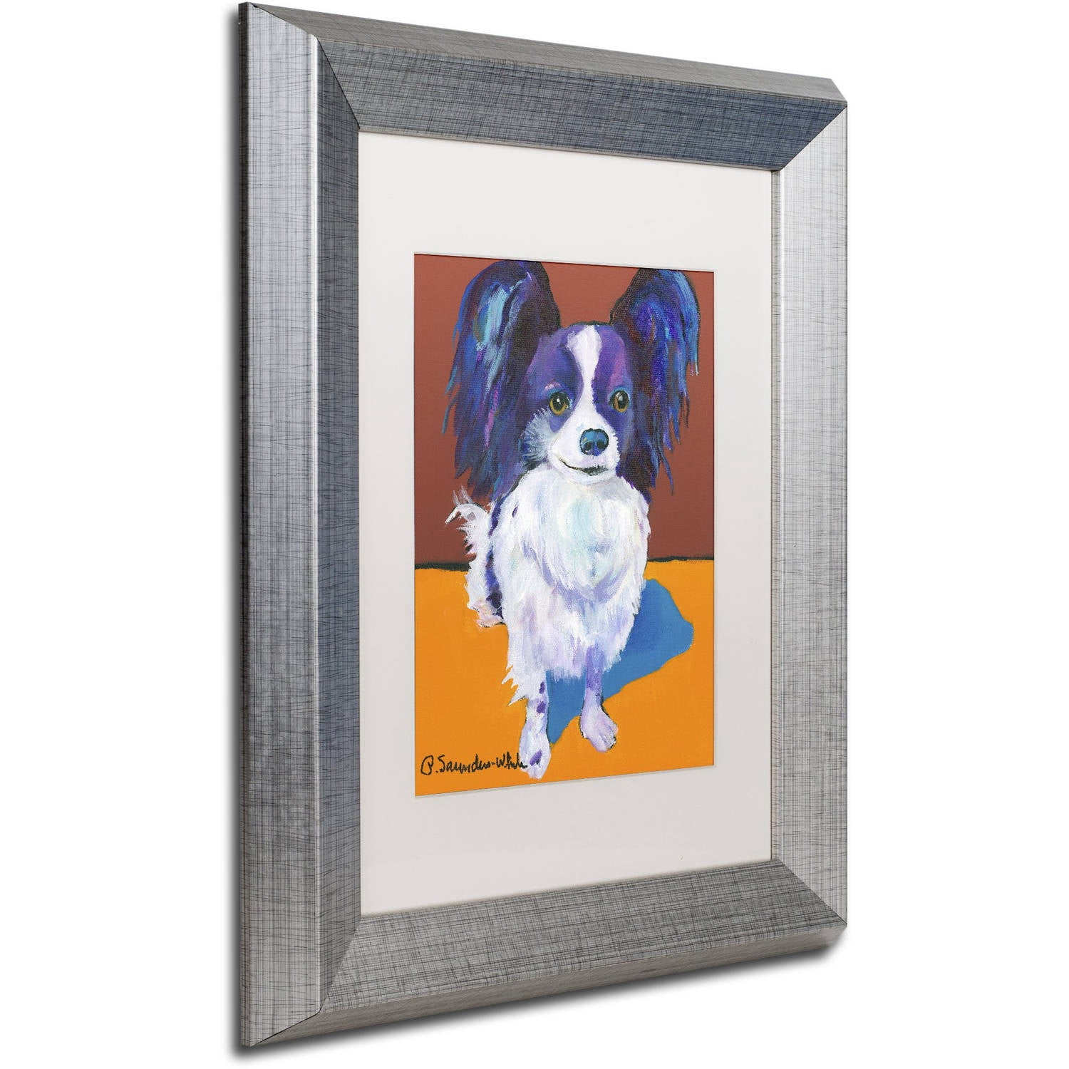 Trademark Fine Art "Nik" Canvas Art by Pat Saunders-White, White Matte, Silver Frame