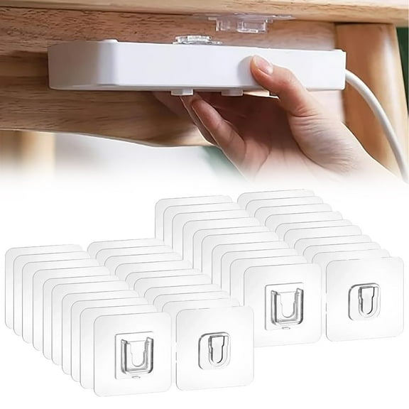 Transparent Double Adhesive Wall Hooks Transparent Double Adhesive Wall Hooks Self Adhesive Nail No Damage Self Adhesive Hooks For Bathroom Kitchen Hangin(Clear)