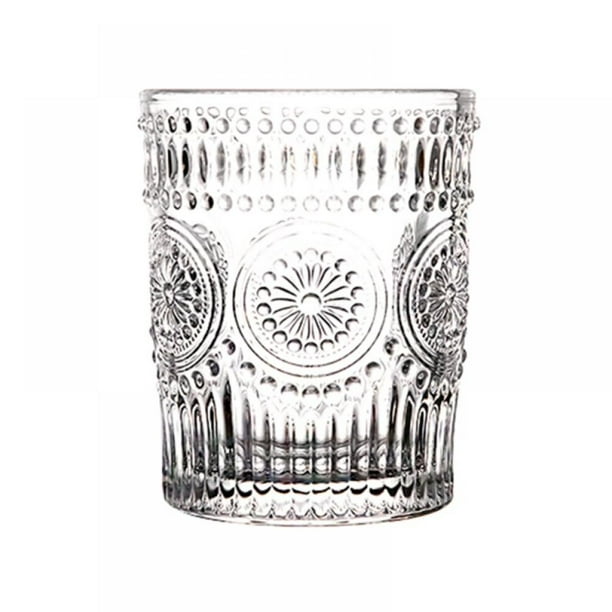 Embossed Romantic Water Glassware Vintage Glasses Set for Juice