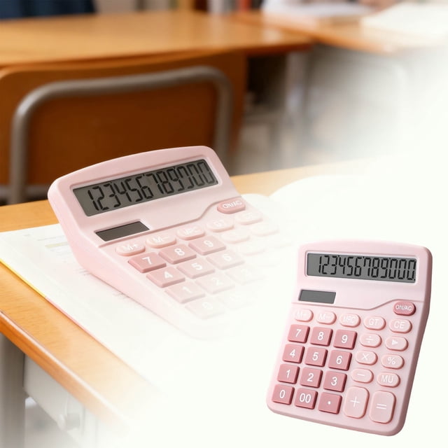 12-Digit Desktop Calculator with Large LCD Display and Solar Battery Power for School Accounting