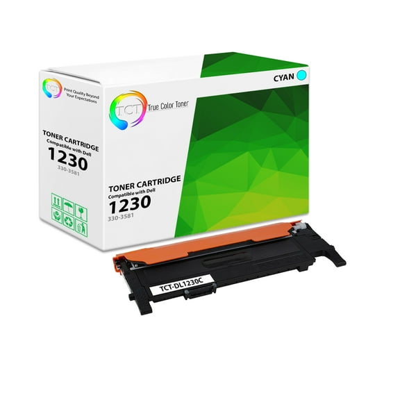 TCT 1230 Cyan Toner Cartridge - Premium Compatible Replacement for Dell 330-3015 330-3581 J069K C815K Cyan