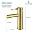 thumbnail image 2 of Blossom Kitchen and Bath Solid Brass Leed Free Single Handle Bathroom Faucet Brush Gold, 2 of 10