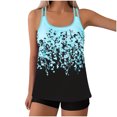 thumbnail image 1 of Maillots de Bain Deux Pièces pour Femmes, Tankinis Deux Pièces pour Femmes Col Rond Blouson Haut de Tankini avec Shorts Maillots de Bain Modestes Grande Taille P-5TG Liquidation Vêtements pour Femmes, 1 of 5