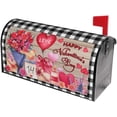 thumbnail image 3 of Valentines Mailbox Covers Magnetic Standard Size 18 X 21 Red Love Heart Floral Black Buffalo Plaid Mailbox Cover Holiday Decorations Mailbox Wrap Post Letter Box Cover Decor for Home Outdoor Garden, 3 of 6