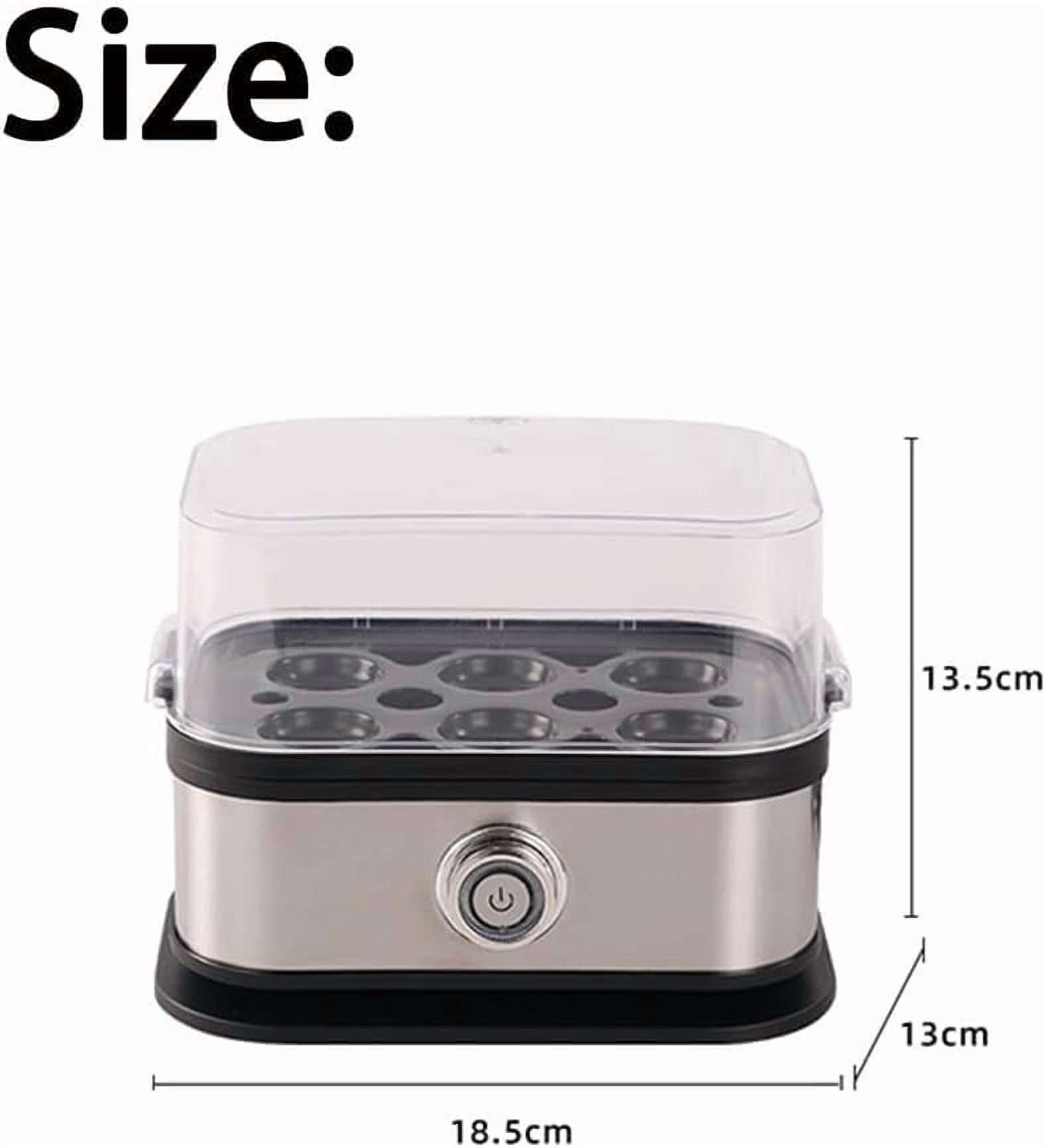Automatic Egg Cooker, Hard Boiled Egg Maker Machine with Auto Shut-Off, 6 Egg Capacity for Hard, Medium, Soft Boiled & Poached Eggs