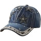 thumbnail image 3 of Gorra de béisbol de mezclilla para mujer con viseras Y2k de moda con diamantes de imitación, protección UV, para exteriores, 3 of 4