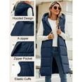 thumbnail image 3 of Diufon Womens Long Vest Sleeveless Lightweight Zip up Hooded Jackets with Pockets Fall Winter Warm Coat, 3 of 9