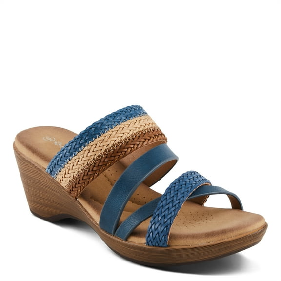 Patrizia Women's MAHINA Cross-Strapped Wedge Sandals Blue Multi EU 36 / US 5.5 - 6