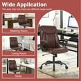 thumbnail image 6 of NiamVelo Home Office Chair Ergonomic Desk Chair PU Leather Task Chair Rolling Swivel Mid Back Computer Chair with Lumbar Support Armrest Adjustable Chair for Adults,Brown, 6 of 7