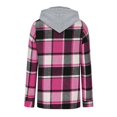 thumbnail image 4 of Gibobby chaquetass Deportivas para Mujer Chaqueta de mujer Moda Otoño Invierno Abrigos para mujer Sudadera con capucha Abrigo de lana Impresión a cuadros Blusa con capucha Tops (Rosa, L), 4 of 5