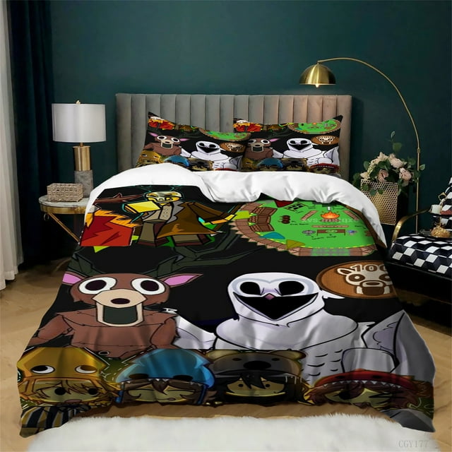 Quilt Cover Lightweight Comforter Set Classic Bedding Set Soft 99 Nights in The Forest All-Season 3 Pcs Duvet Cover Set