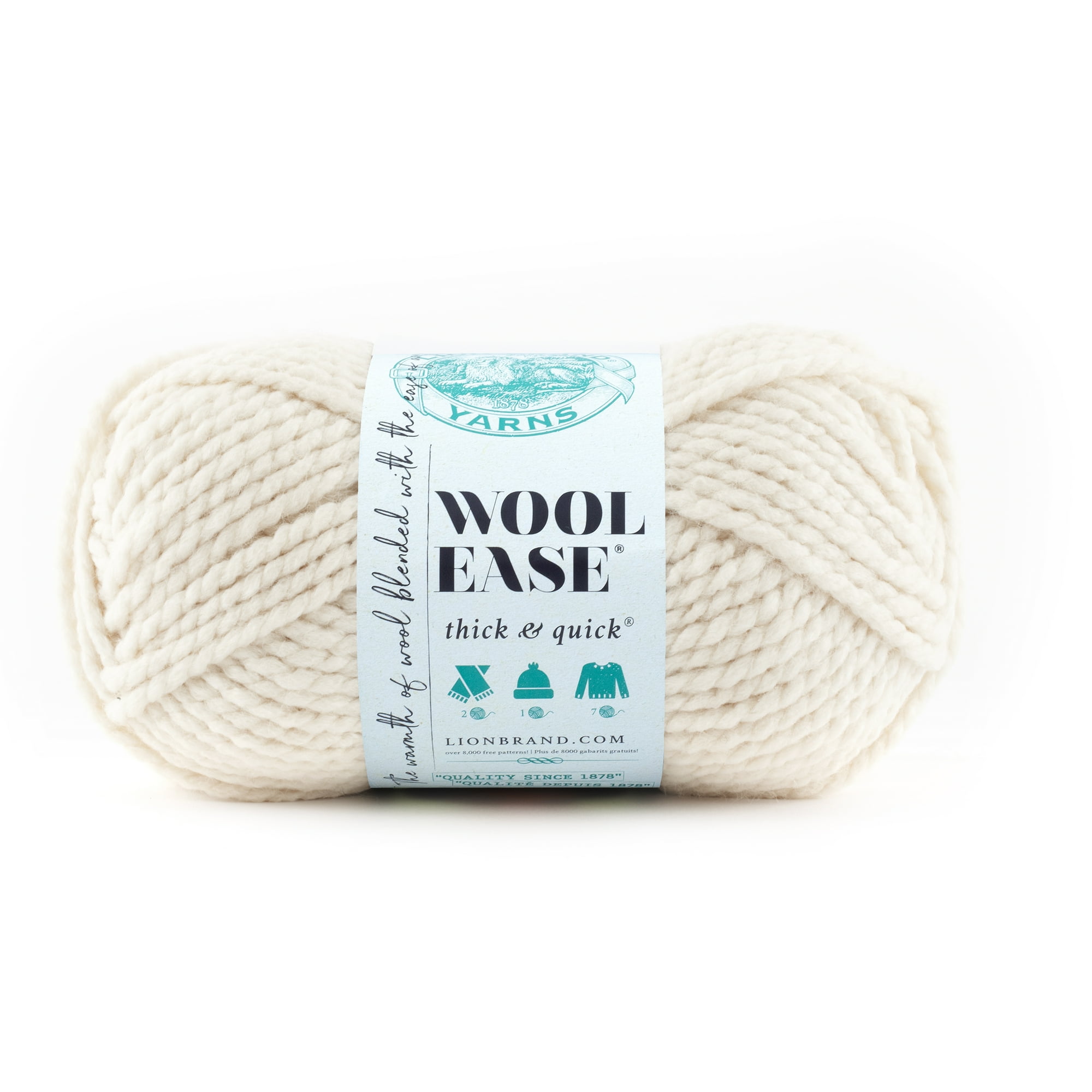 Lion Brand Yarn Wool-Ease Thick & Quick Fisherman Super Bulky Acrylic Wool Blend Yarn