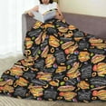 thumbnail image 6 of Rateoe Hamburgers Hot Dogs Print Fuzzy Fleece Throw Blanket Extra Large,Super Soft,Fluffy and Warm Blankets for Couch,Bed,All Season Use (40"x30"), 6 of 8