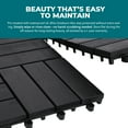 thumbnail image 6 of Bliss Outdoors Hardwood 12-Slat Interlocking Wood Deck Tiles, Black, Set of 30, 6 of 12