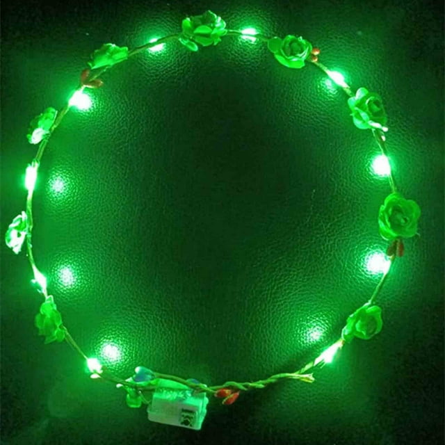Fiudx Corona Led, Diademas Decorativas de Flores, Accesorios Florales Llamativos, Batería de Larga Duración, Ideal para Fiestas, Conciertos, Actividades Al Aire Libre y Uso Familiar.