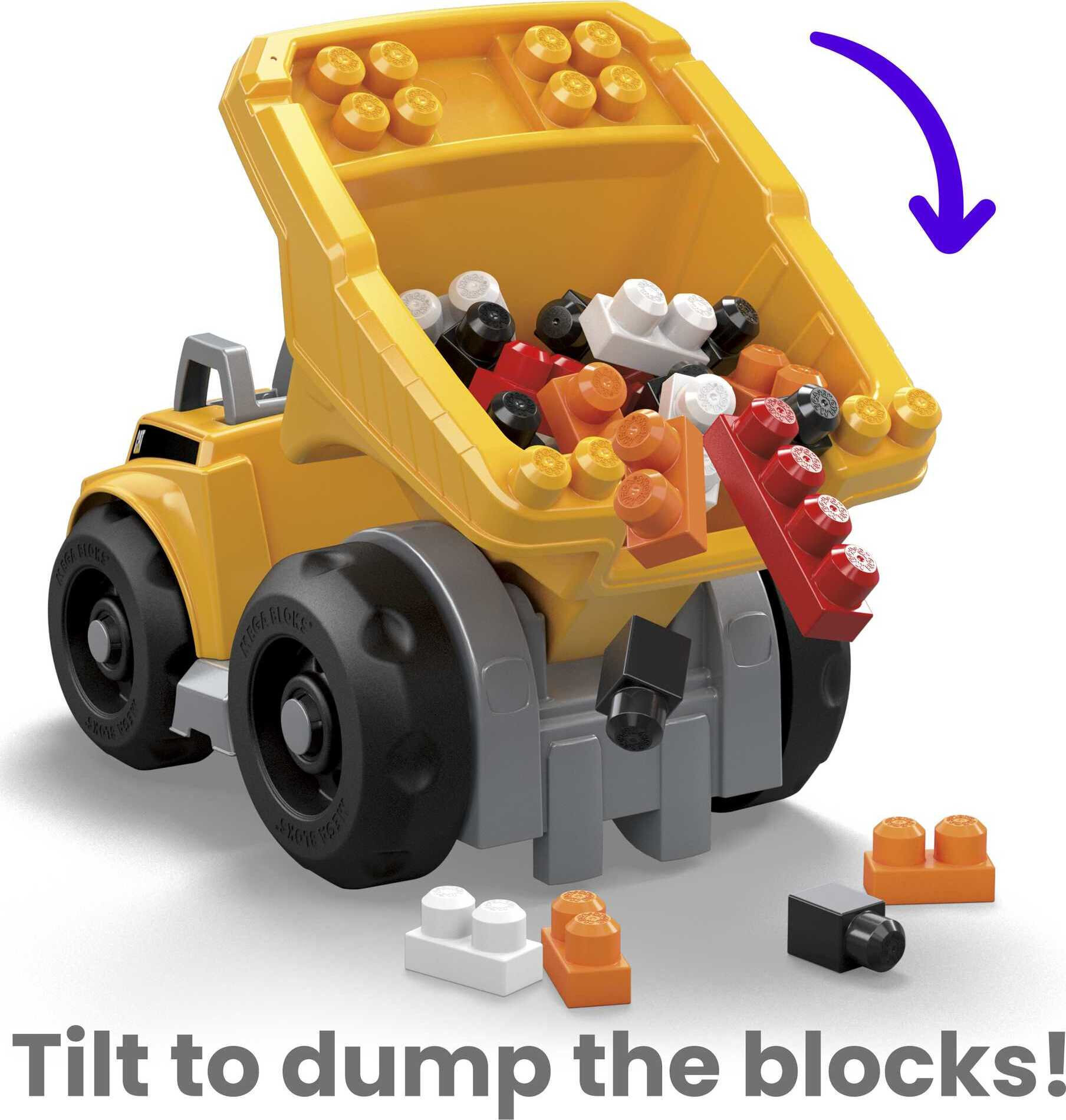 MEGA BLOKS Fisher-Price Building Toy Blocks Cat Large Dump Truck (25 Pieces) For Toddler - image 4 of 7