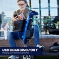 thumbnail image 2 of Outdoor Compact Mobility Scooter with Windshield, Extended Battery, USB Charger, Cup Holders & Storage Basket,300W Blue, 2 of 8
