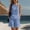 Blue women summer vacation outfit a1, variant on Women's 2 Piece Striped Tank Top Shorts Set Sleeveless Loose Boho Vacation Outfits Summer Cruise Streetwear Round Neck Crop Tops Matching Pants Lounge Sets Travel Airport Clothes, Blue L