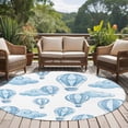 thumbnail image 4 of Blue Hot Air Balloon Round Area Rug 6Ft Washable Circle Rugs for Bathroom Office, Modern Balloon Float Clouds Non-Slip Carpet Floor Mats Indoor Outdoor Carpet Runner Aesthetic Home Decor, 4 of 8