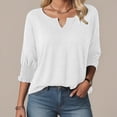 thumbnail image 4 of Godom Women's 2025 Fashion Tops 3/4 Length Sleeve Business Casual Blouses Summer Tees Shirts, 4 of 7