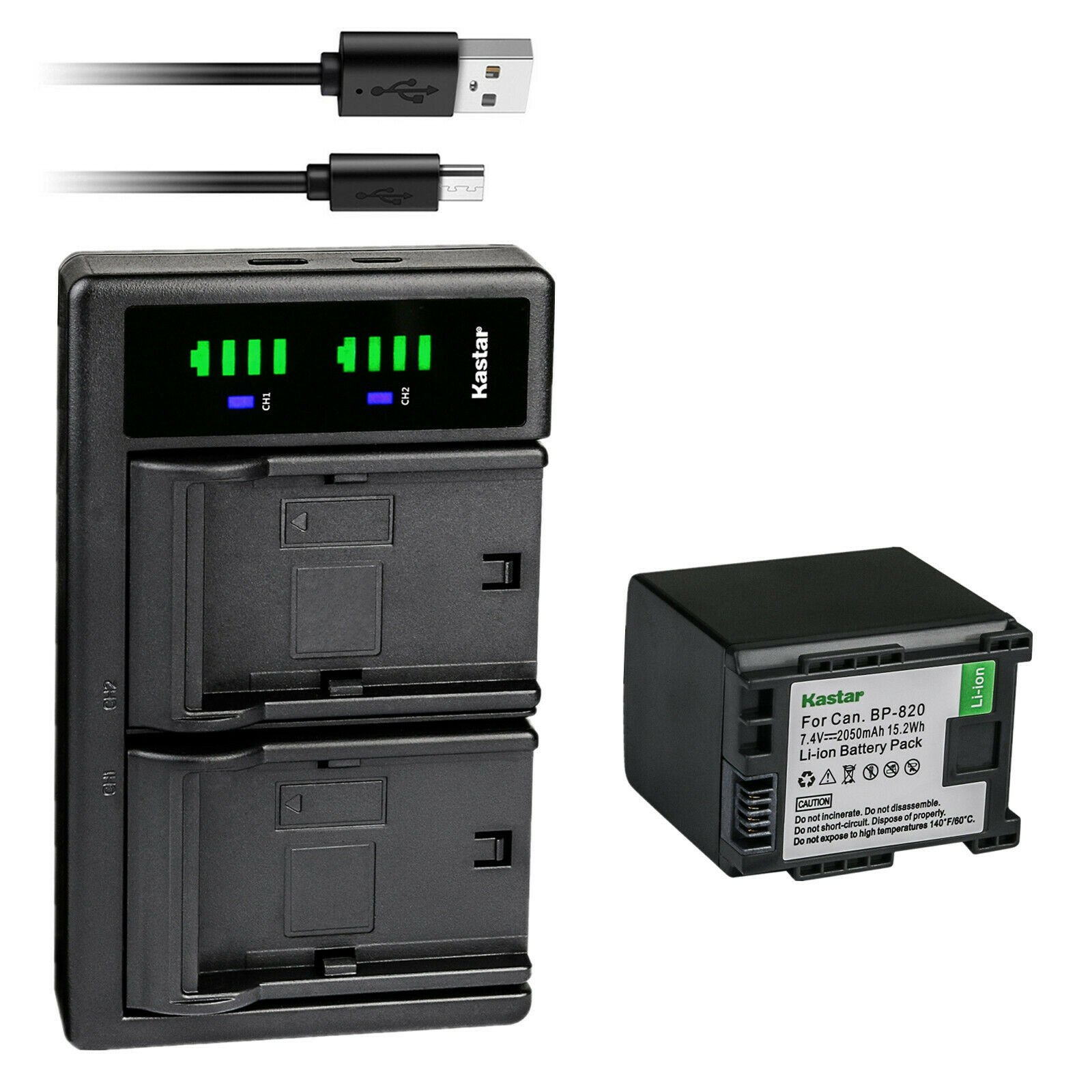 Kastar 1-Pack Battery and LTD2 USB Charger Compatible with Canon BP-820 BP820 BP-828 Battery Canon CG-800 CG800 Charger Canon XF400 XF405 XA10 XA11 XA15 XA20 XA25 XA30 XA35 XA40 Cameras