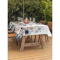 thumbnail image 3 of Outdoor Tablecloths with Umbrella Hole & Zipper, Navy Blue Spring Floral Rectangle Tablecloth 52x70 Inch, Elegant Pastoral Flowers Watercolor Waterproof Table Cloth, Patio/Pool/Picnic Table Covers, 3 of 8