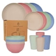 thumbnail image 2 of 16PCS Wheat Straw Large Size Dinnerware Set, Service for 4, Lightweight Kitchen Accessories, Unbreakable Modern Dish Set-Plate/Dessert Plate/Bowl/Cup, Dishwasher Safe, Best Gifts (Light Blue), 2 of 7