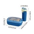 thumbnail image 3 of weibbin Portable Divided Lunch Box with Water Cup Set Microwave Safe Leakproof Bento Box for Office Worker Plastic 8.27x4.92x2.76in, 3 of 6