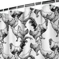 thumbnail image 4 of Country Barn & Rooster Shower Curtain 72" x 84" - Vintage Rustic Chicken Design Waterproof Machine Washable Bath Drape, 4 of 5