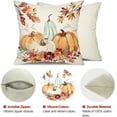 thumbnail image 6 of Fall Pillow Covers 20x20 inch Set of 2 Orange White Pumpkin Fallen Leaves Decorative Outdoor Throw Pillow Covers Autumn Thanksgiving Farmhouse Decoration for Home Couch 27, 6 of 6