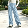 thumbnail image 6 of LIaqionyy Big Girls Sweatpants Kids Joggers Wide Leg Sweat Pants Elastic Waist Casual Pant with Pockets, 6 of 8