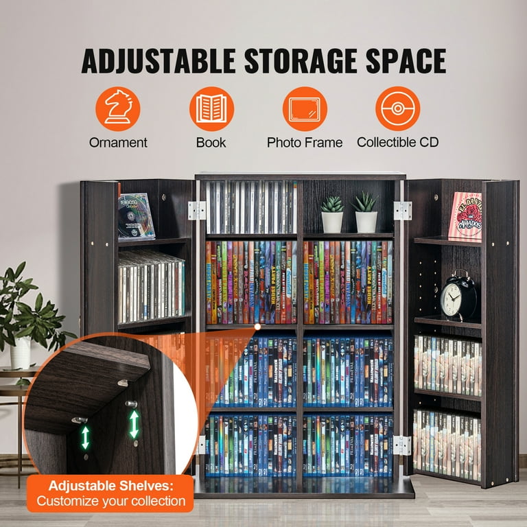 SKYSHALO Multimedia Storage Cabinet, Espresso Finish, with Door