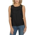 thumbnail image 2 of 1.STATE Womens Illusion Knit Blouse, Black, X-Small, 2 of 2