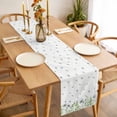 thumbnail image 3 of Table Runner 72 Inches Long for Kitchen Dining, Spring Botanical Dresser Scarf Farmhouse, Dining Table Decorations for Wedding/Parties, Farmhouse Pastoral Daisy Leaves 18 x 72 In, 3 of 8