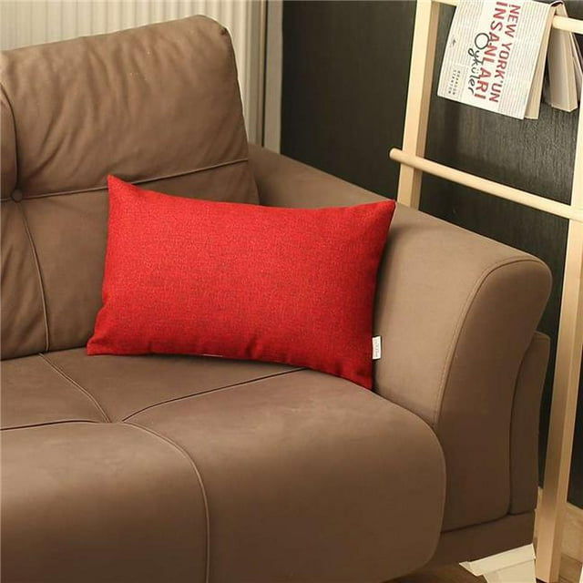 HomeRoots 399439 Rouge Solide Lombaire Jeter Oreiller&44; Multi Couleur