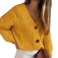 thumbnail image 3 of Gvmfive Women's Twist Knitted Buttons Down Long Sleeve Sweater Solid Casual Cardigan, 3 of 4