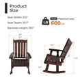 thumbnail image 4 of Innovaze Wooden Patio Rocking Chair with Comfortable Backrest Inclination, High Backrest and Deep Contoured Seat, for Outdoor or Indoor, Deep Brown, 4 of 6