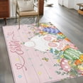 thumbnail image 2 of Hallway Runner Rugs 2.7x5 Ft, Easter Non Slip Area Rugs for Kitchen Bedroom Entryway, Country Rabbit Feet Eggs Leaves Pink Wooden Grain Washable Carpet Runner Rug Floor Mats for Bedroom Home Decor, 2 of 8