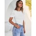 thumbnail image 5 of ANRABESS Women Puff Short Sleeve Crewneck Dressy Casual Tops Summer Fitted Ribbed Knit Trendy Work Shirts 2026 Spring Clothes White X-Large, 5 of 10