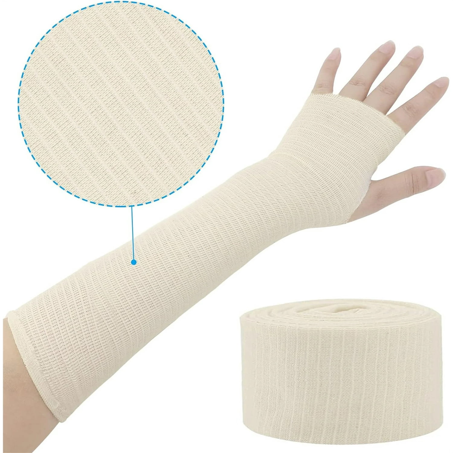 1 Roll Tubular Bandages,Elastic Bandage Sleeve Cotton Tubular Stockinette Gauze Roll for Cast Plaster Comfort Wear,Reusable Compression Support Bandage Roll for Joint Tissue (4 Inch X 11 Yard)