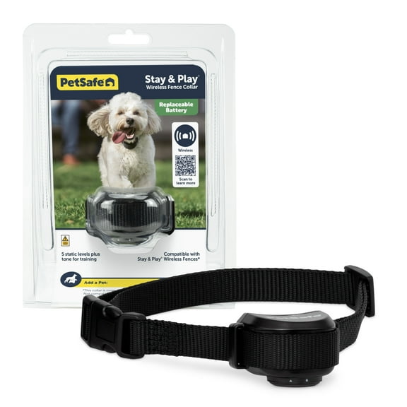 PetSafe Stay & Play Wireless Fence with Replaceable Battery Dog & Cat Collar, Waterproof