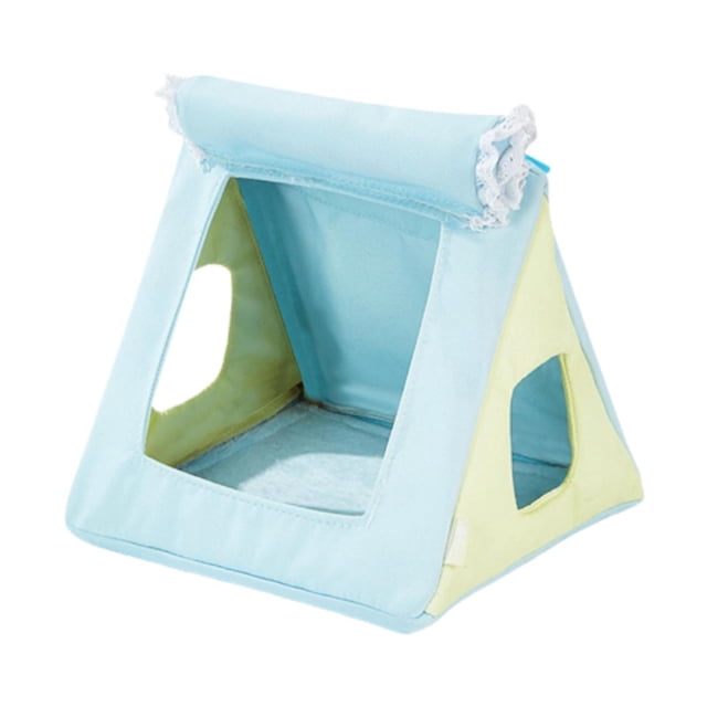 para pájaros Habibat, hamaca colgante decorativa, cómoda jaula para pájaros, refugio para loros, periquitos y cotorras. Azul
