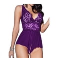 thumbnail image 4 of Pijama sexy de talla grande con tirantes cruzados y entrepierna abierta de encaje de Europa y Estados Unidos, 4 of 5